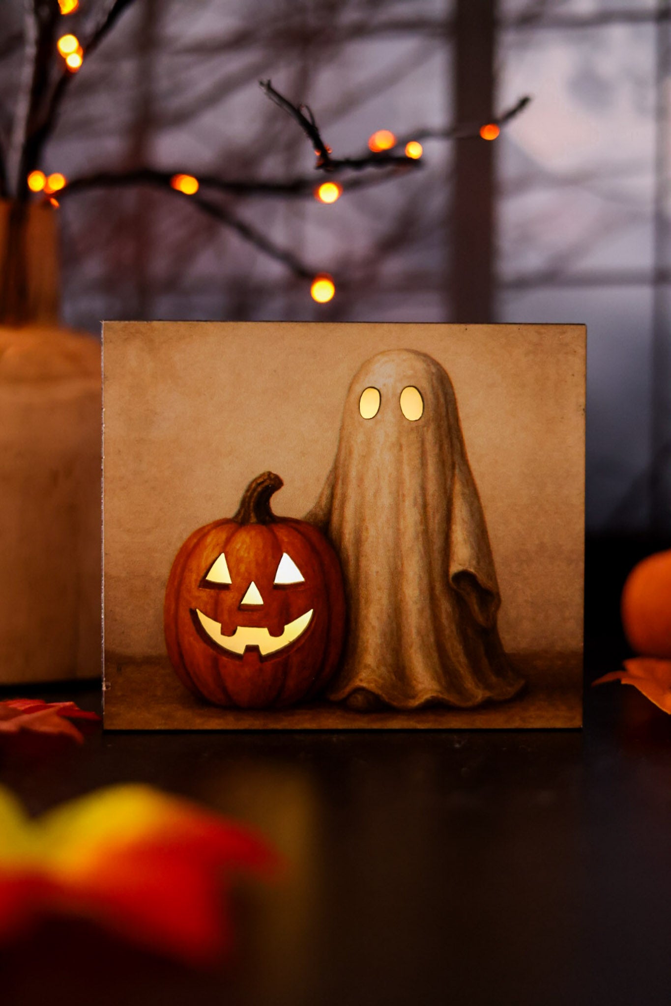 Ghost & Jack-O-Lantern LED Block