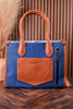 Blue Denim Diamond Patterned Wrangler Tote Bag
