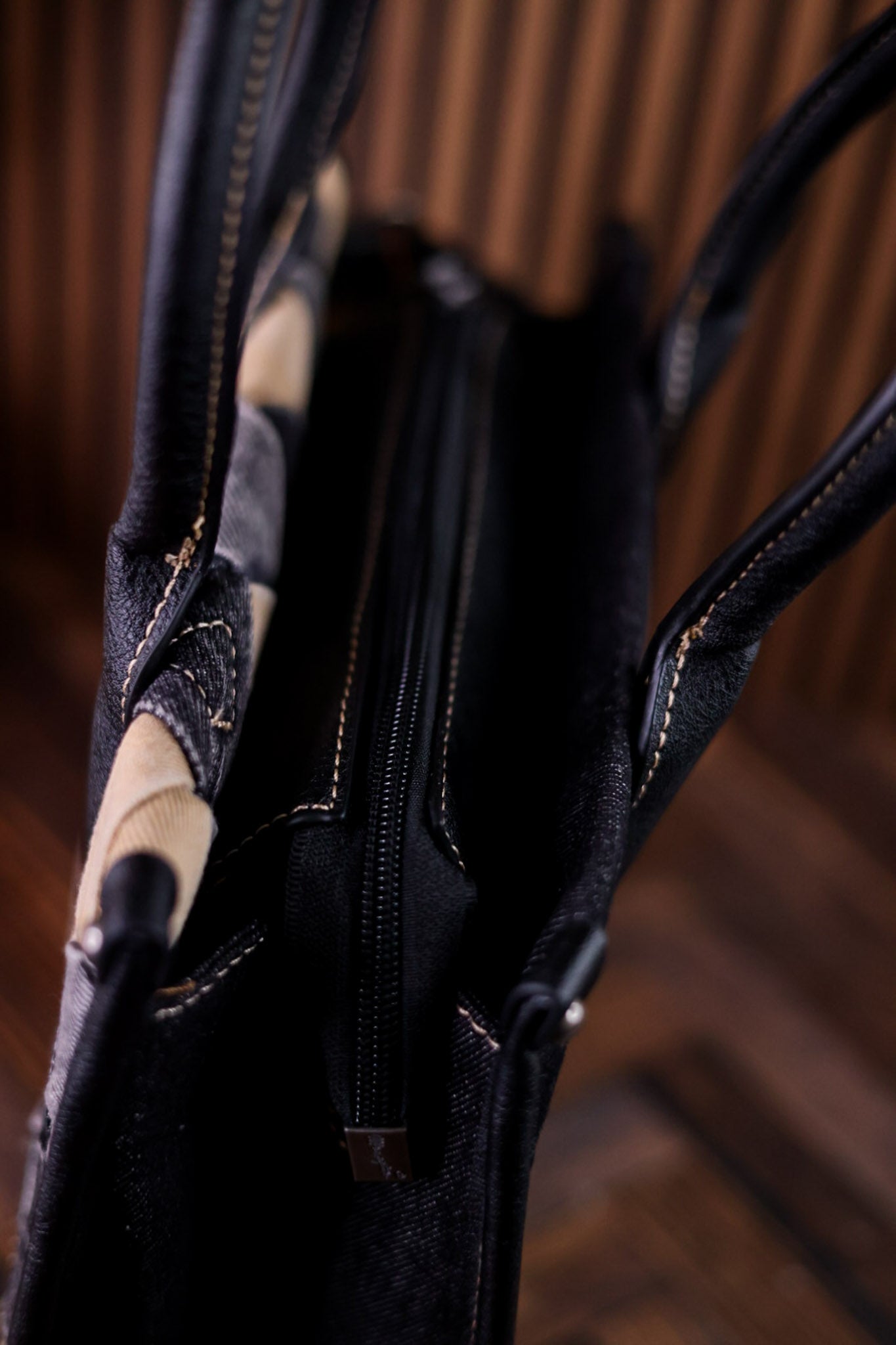 Black Diamond Patterned Wrangler Denim Tote Bag