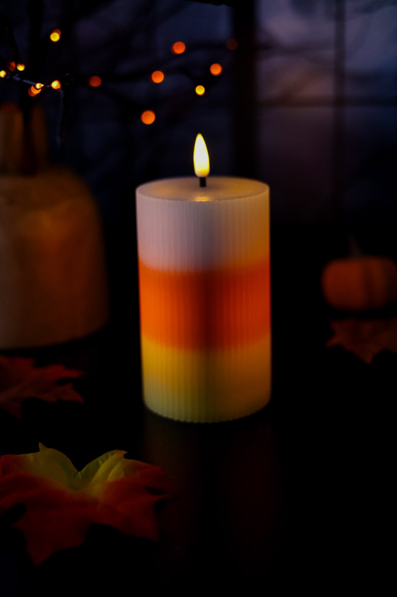 LED Candy Corn Halloween Decorative Wax Candle