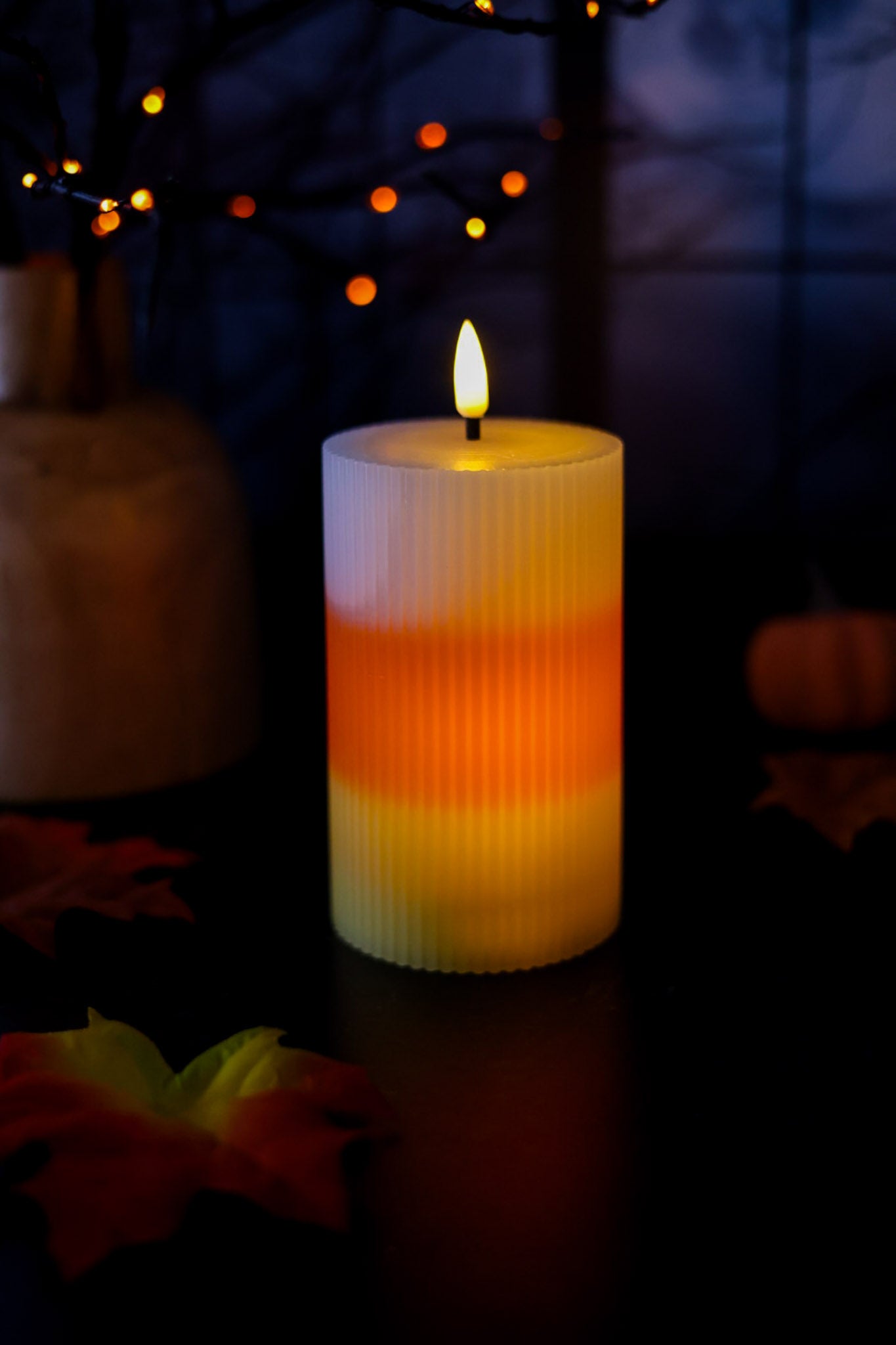 LED Candy Corn Halloween Decorative Wax Candle