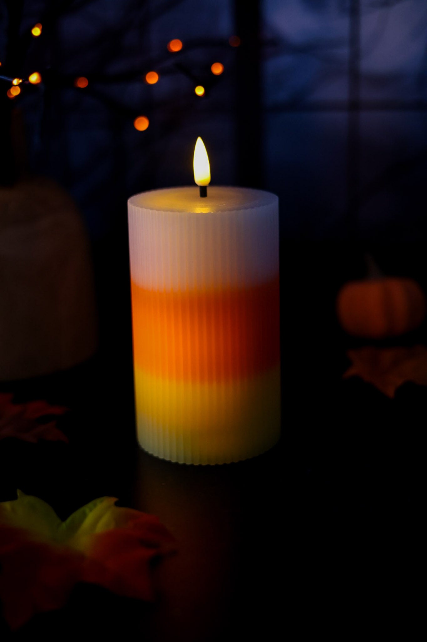 LED Candy Corn Halloween Decorative Wax Candle