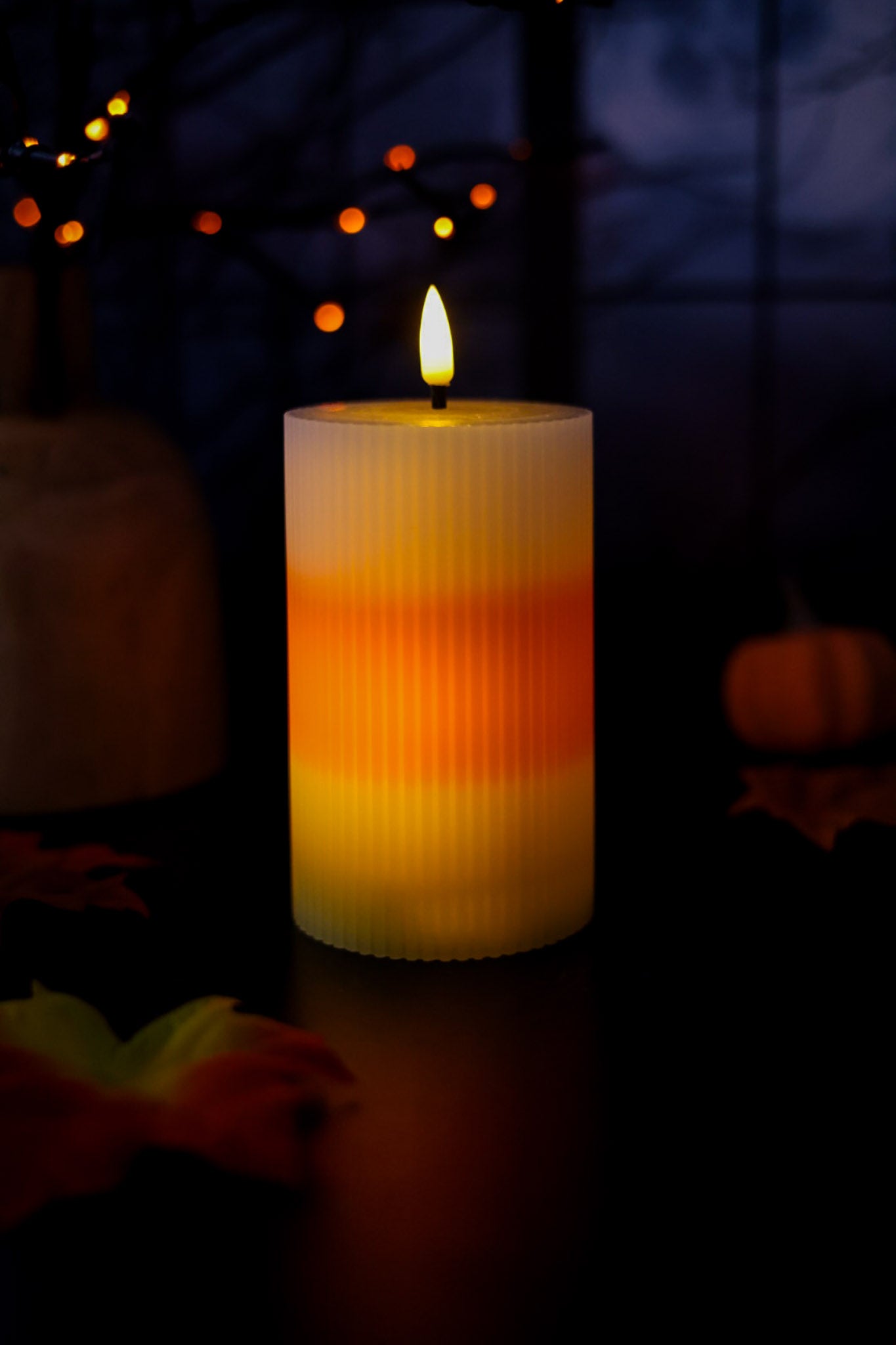 LED Candy Corn Halloween Decorative Wax Candle
