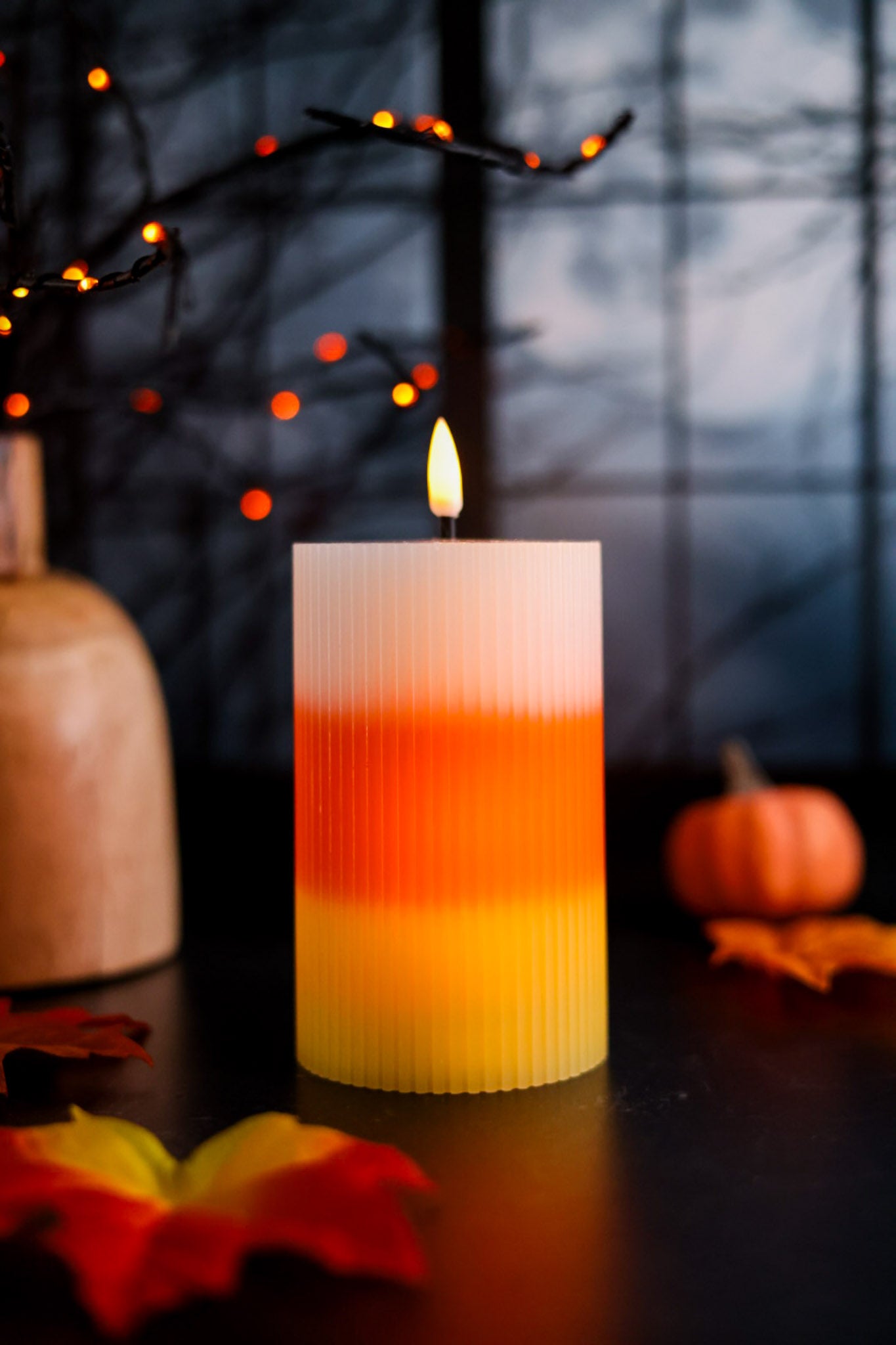 LED Candy Corn Halloween Decorative Wax Candle
