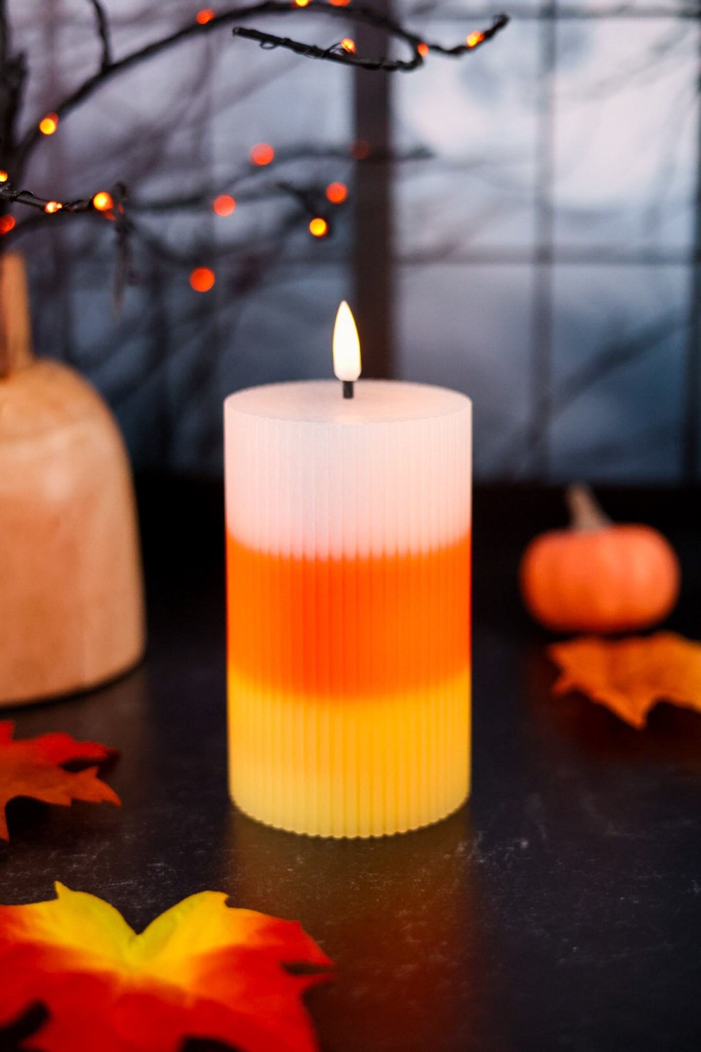 LED Candy Corn Halloween Decorative Wax Candle