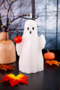 Ghost With Pumpkin LED Wax Decorative Candle Figure