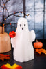 Ghost With Pumpkin LED Wax Decorative Candle Figure