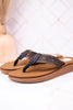 Black Western Inspired "Galya" Sandals W/ Stitching Details