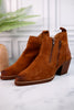 Bandit Suede Ankle Booties with Double Zippers