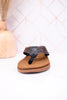 Black Western Inspired "Galya" Sandals W/ Stitching Details