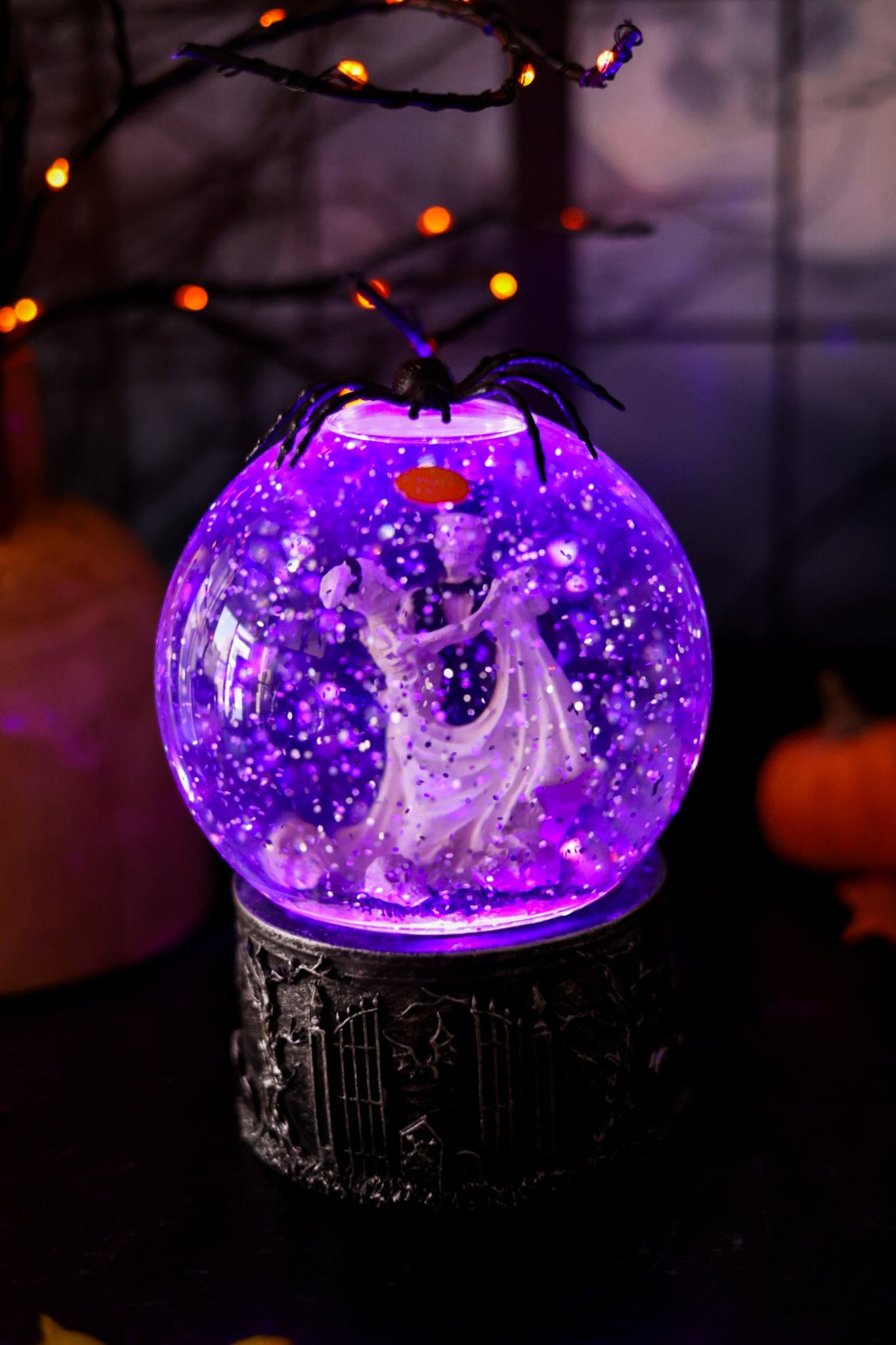 Acrylic Spooky Halloween Globes W/ Timer (Two Styles)