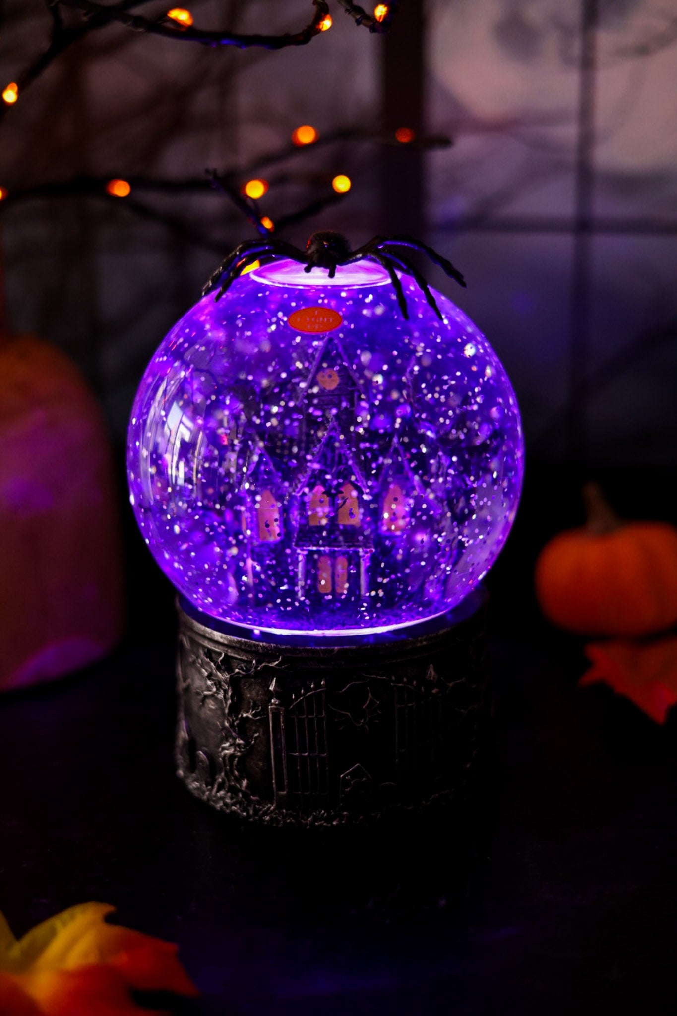 Acrylic Spooky Halloween Globes W/ Timer (Two Styles)