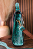 Savannah Scroll Embossed Turquoise Leather Sling Bag