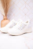 Trendy Wedge Sneakers W/ Floral Mesh Detail