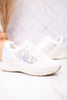 Trendy Wedge Sneakers W/ Floral Mesh Detail