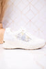 Trendy Wedge Sneakers W/ Floral Mesh Detail