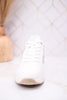 Trendy Wedge Sneakers W/ Floral Mesh Detail