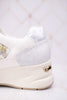 Trendy Wedge Sneakers W/ Floral Mesh Detail