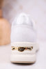Trendy Wedge Sneakers W/ Floral Mesh Detail