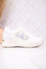 Trendy Wedge Sneakers W/ Floral Mesh Detail