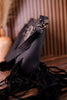 Black Faux Leather Wrangler Belt Buckle Fringe Purse