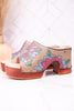 Hand Painted Floral Leather Platform Sandals
