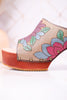 Hand Painted Floral Leather Platform Sandals