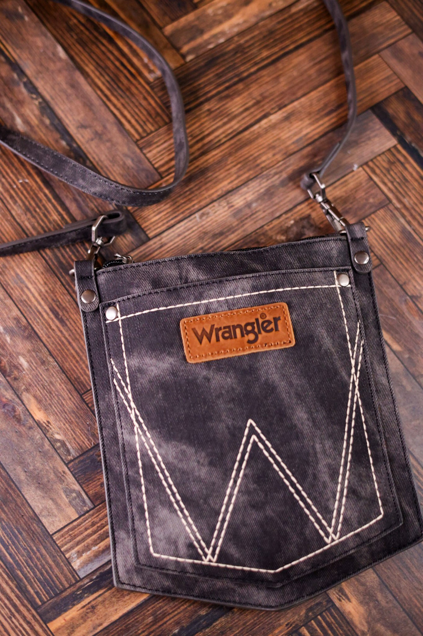 Black Wrangler Pocket Style Crossbody Bag