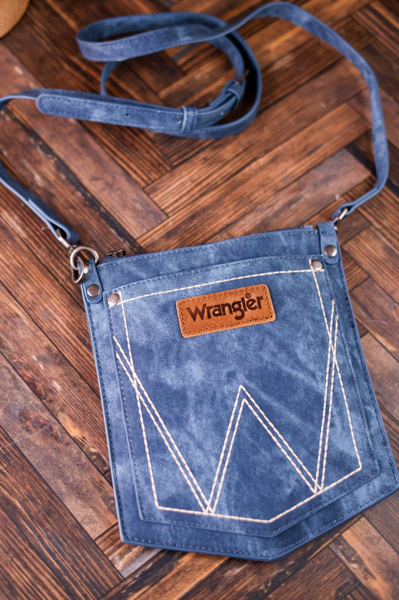 Denim Blue Wrangler Pocket Crossbody Bag