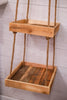 Hanging Three Tiered Wood With Rope