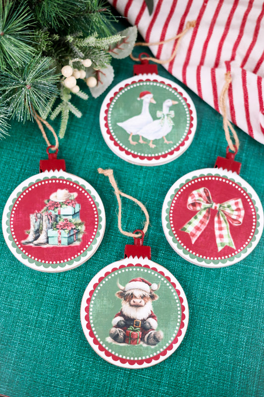 Wooden Christmas Ornaments (Four Styles)