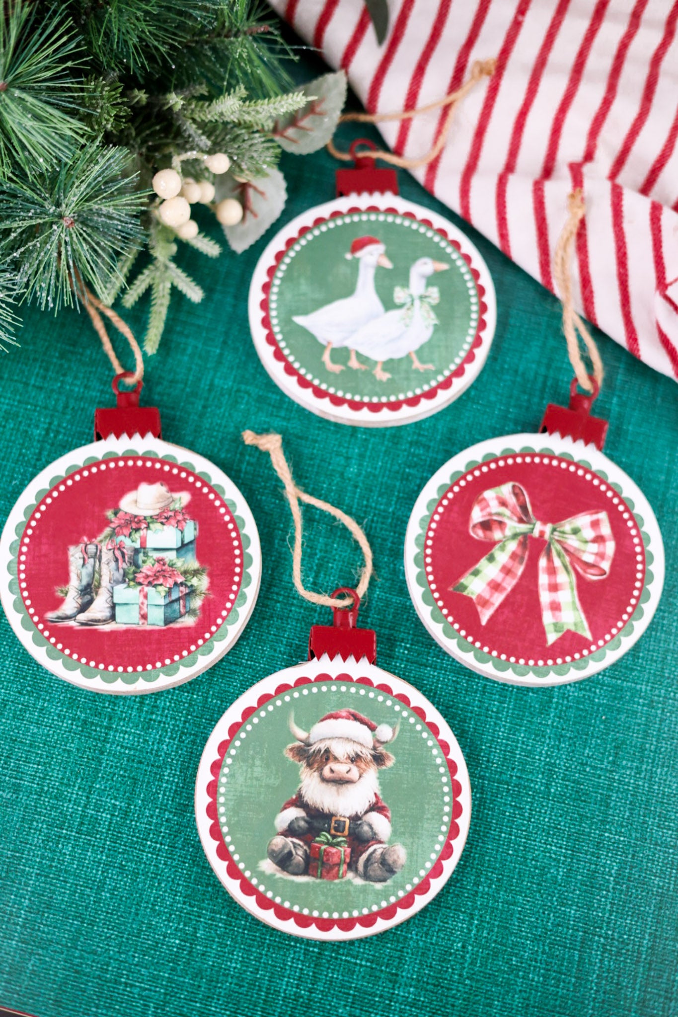 Wooden Christmas Ornaments (Four Styles)