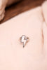 White Stone Lightning Bolt Adjustable Ring