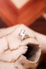 White Stone Lightning Bolt Adjustable Ring