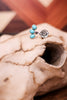 Blue Natural Stone Adjustable Ring with Flower Accent