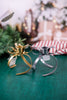 Silver & Gold Metal Bow Taper Candle Holders (Two Colors)