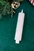 8" Frosted Snowflake White LED Taper Candle