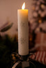 8" Frosted Snowflake White LED Taper Candle