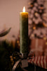 8" Green Snowflake LED Taper Candle