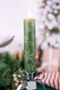 8" Green Snowflake LED Taper Candle