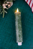 8" Green Snowflake LED Taper Candle