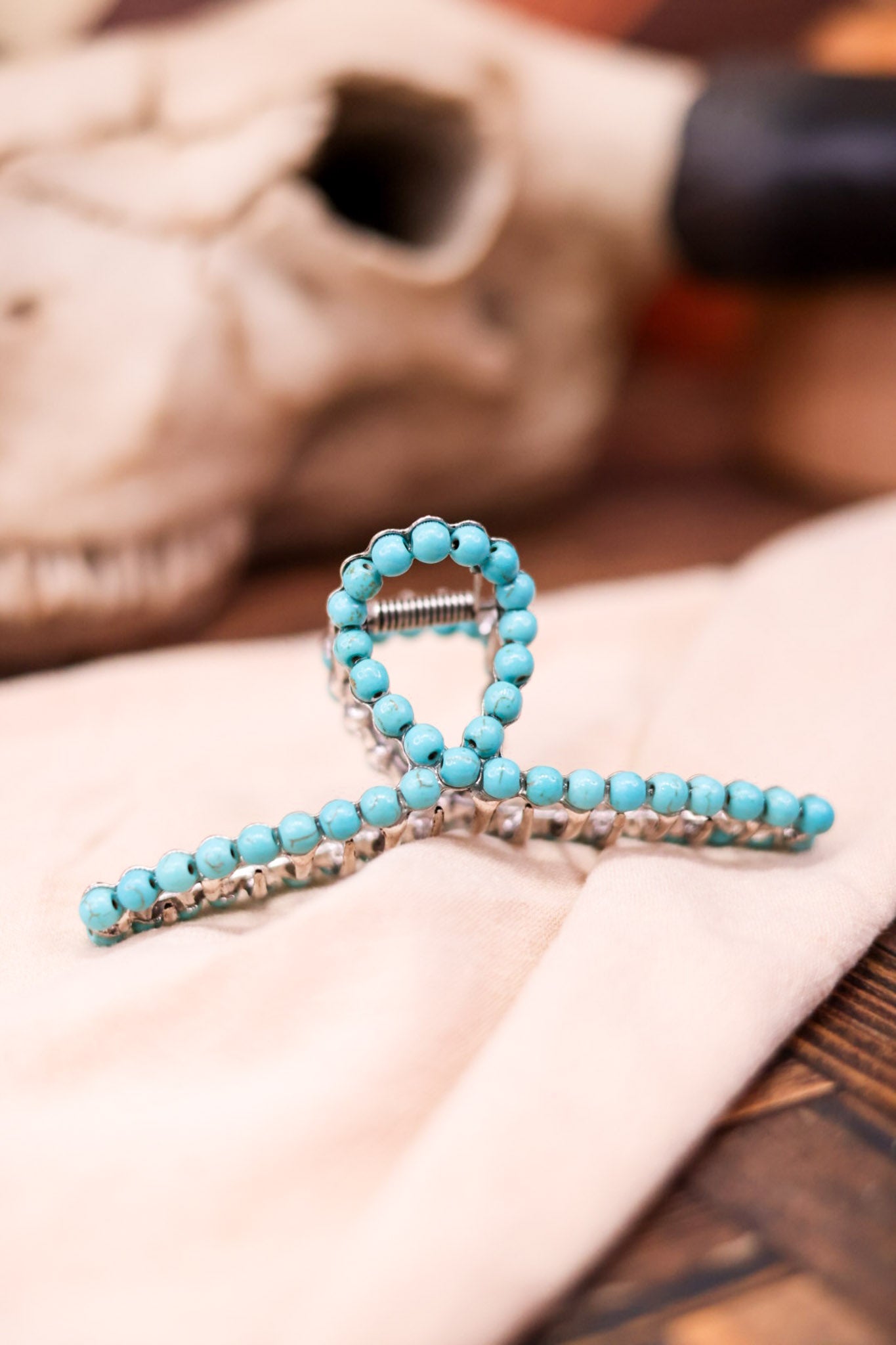 Blue Stone Studded Claw Style Hair Clip