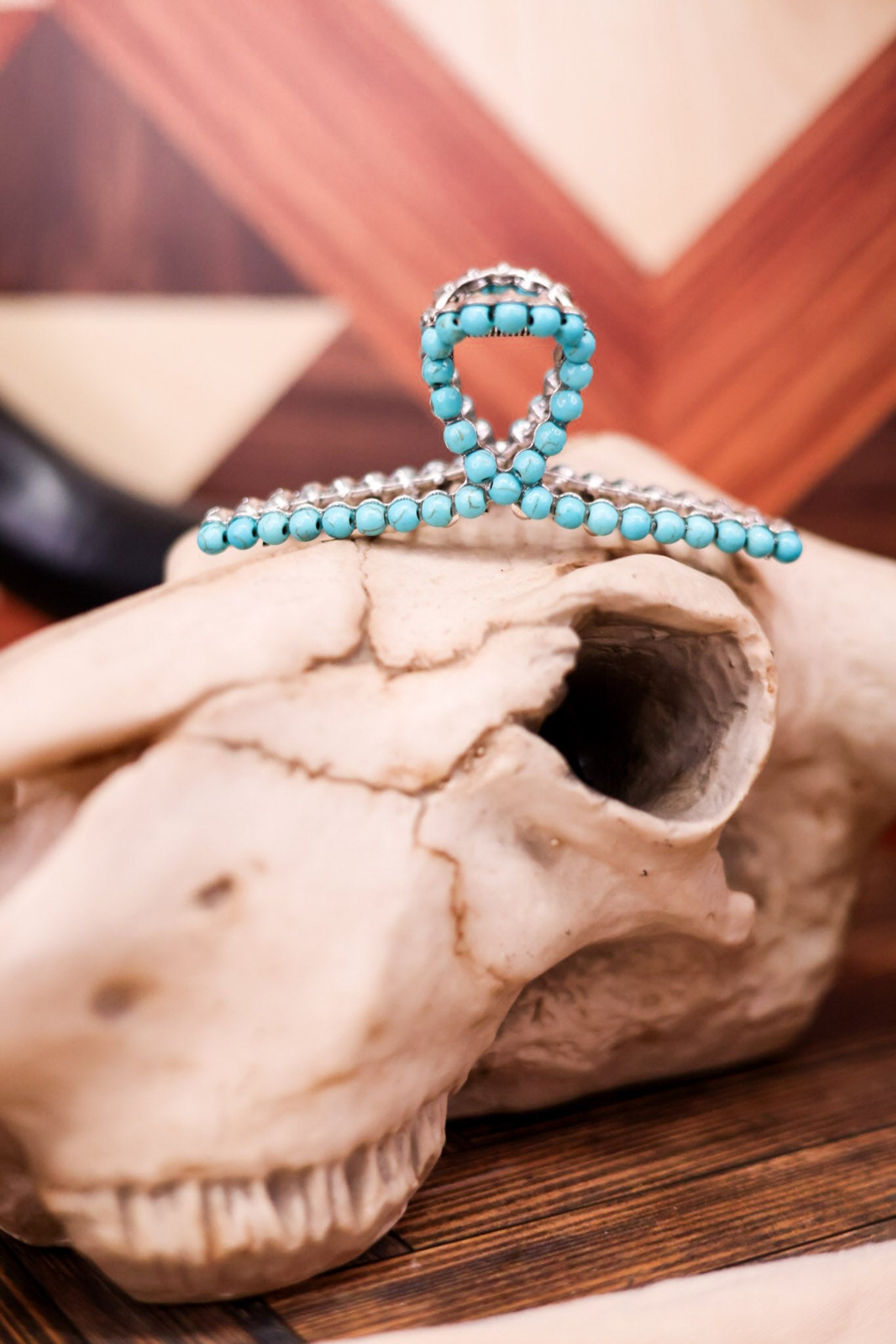 Blue Stone Studded Claw Style Hair Clip