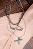 Multi Layered Necklace with Blue Stone Steer