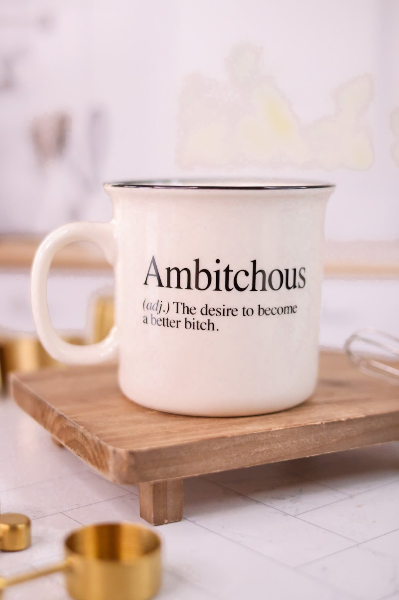 Black and White Ceramic Catchphrase Mugs (4 Styles)