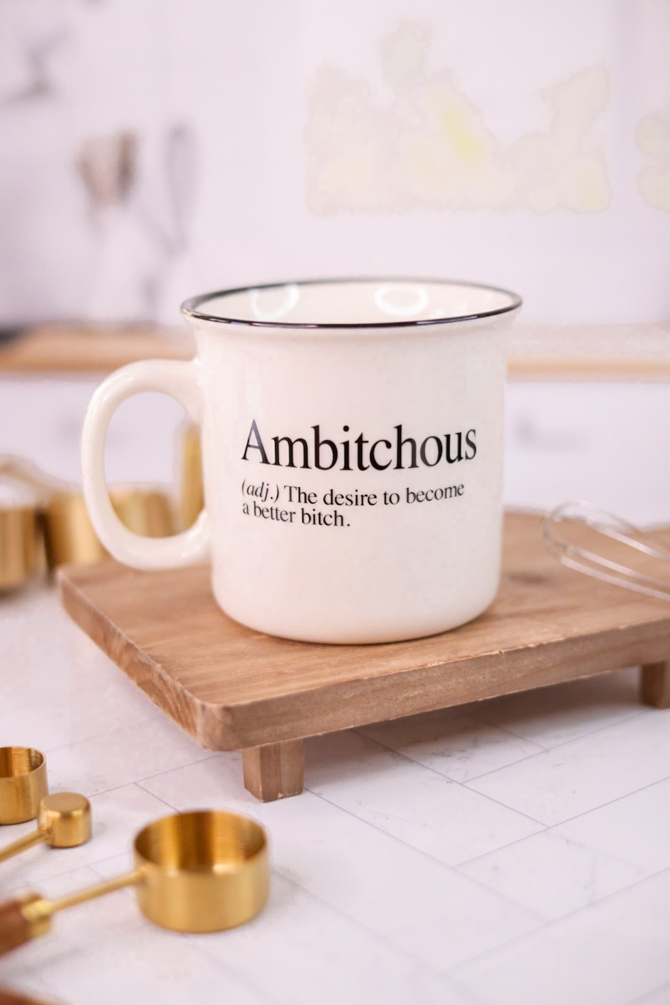 Black and White Ceramic Catchphrase Mugs (4 Styles)