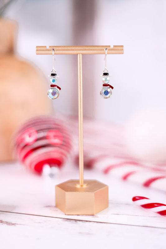 Crystal Snowman Earrings