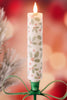 Christmas Holly 8" LED Taper Candle