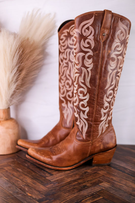 Liberty Black Aretha Tan Wide Calf Boots