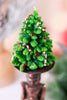 Christmas Tree With Candy Cane & Holly Wax Candles (Set Of Two)